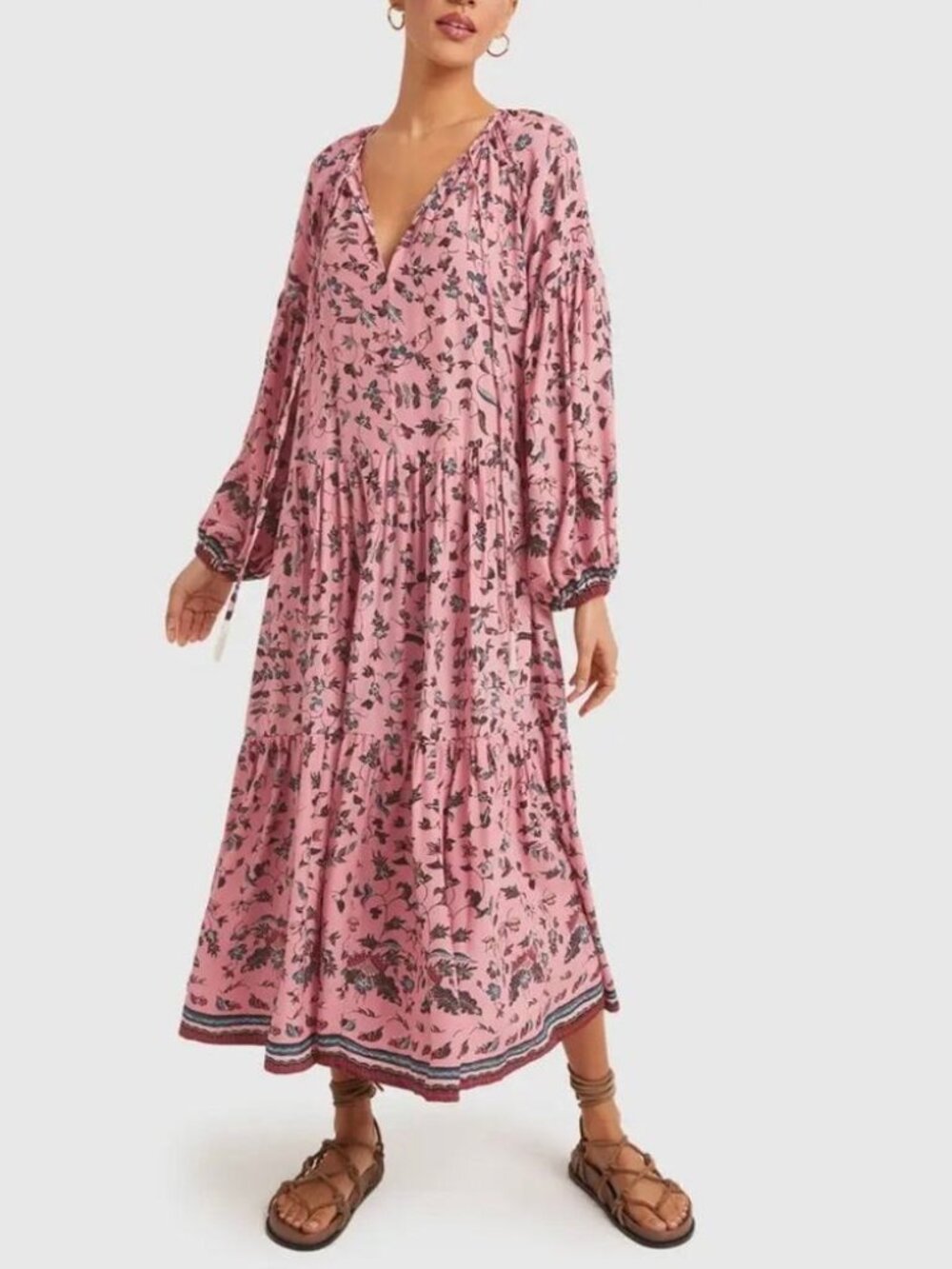 Natalie Martin BRIANA silk floral pink dress